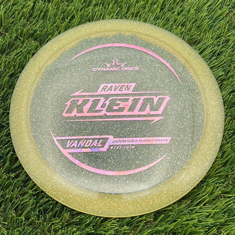 Dynamic Discs Lucid Gold Metal Flake Vandal with Raven Klein 2025 Signature Mold Stamp- 174.7 Gold
