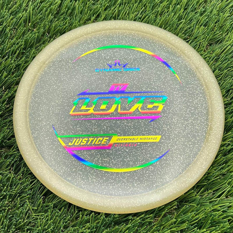 Dynamic Discs Lucid Gold Metal Flake Justice with Ty Love 2025 Signature Mold Stamp- 175.9 Gold