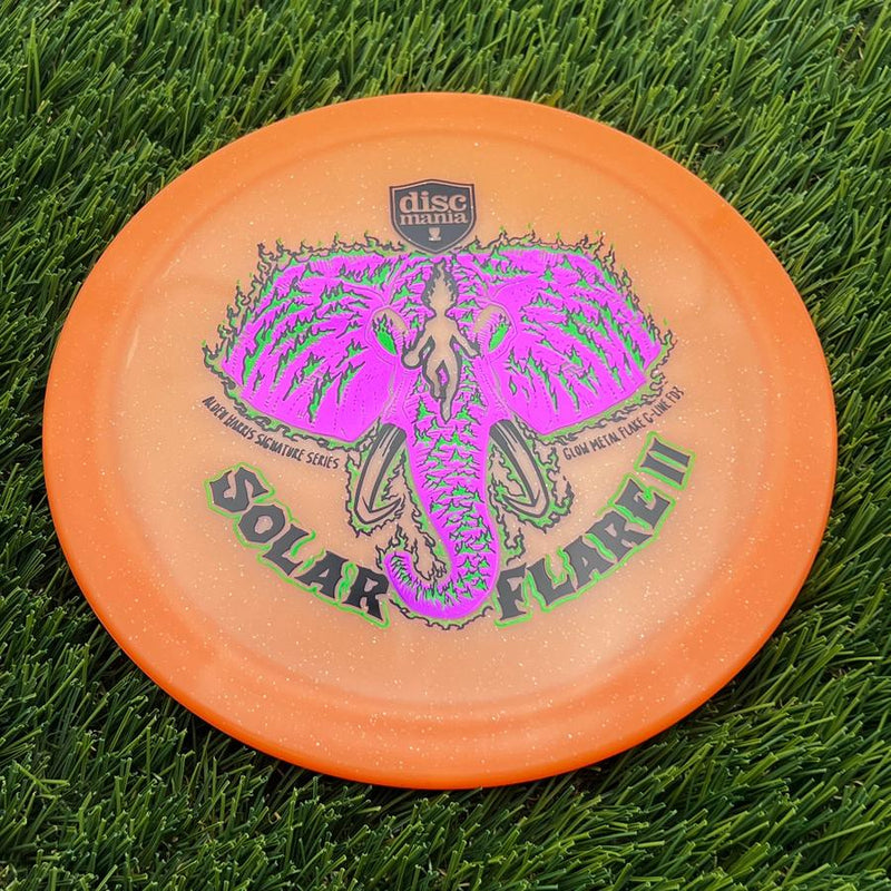 Discmania C-Line Glow Metal Flake FD3 with Alden Harris Signature Series Solar Flare II (Triple Foil) Stamp- 175.77 Orange