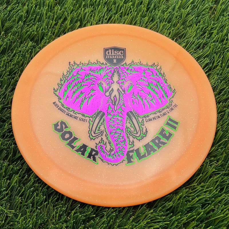 Discmania C-Line Glow Metal Flake FD3 with Alden Harris Signature Series Solar Flare II (Triple Foil) Stamp- 175.45 Orange
