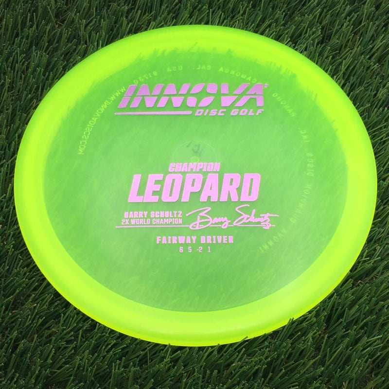 Innova Champion Leopard with Burst Logo Barry Schultz 2X World Champion Stamp- 172.44 Yellow