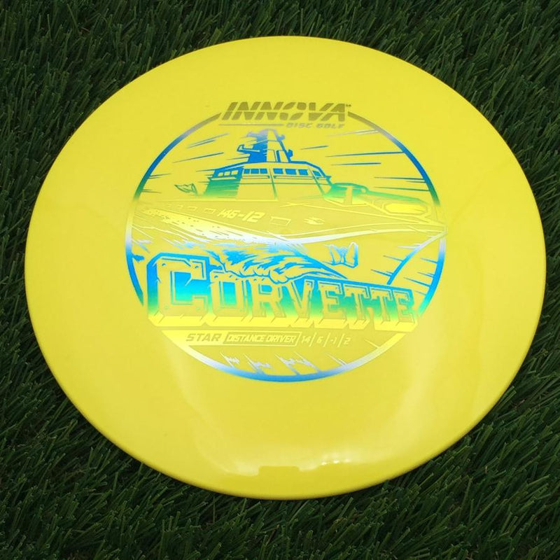 Innova Star Corvette with Burst Logo Stock Stamp- 174.59 Yellow