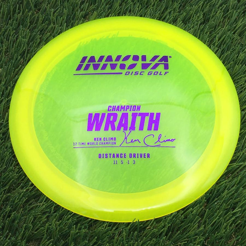 Innova Champion Wraith with Ken Climo 12 Time World Champion Burst Logo Stamp- 172.17 Yellow