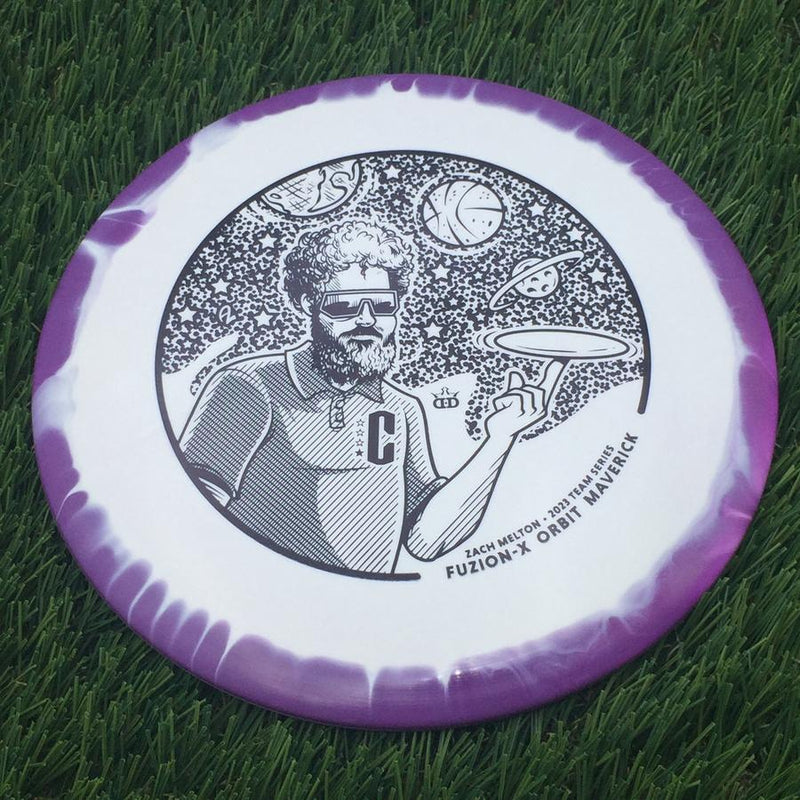 Dynamic Discs Fuzion-X Orbit Maverick with Zach Melton 2023 Team Series Stamp- 174 Purple