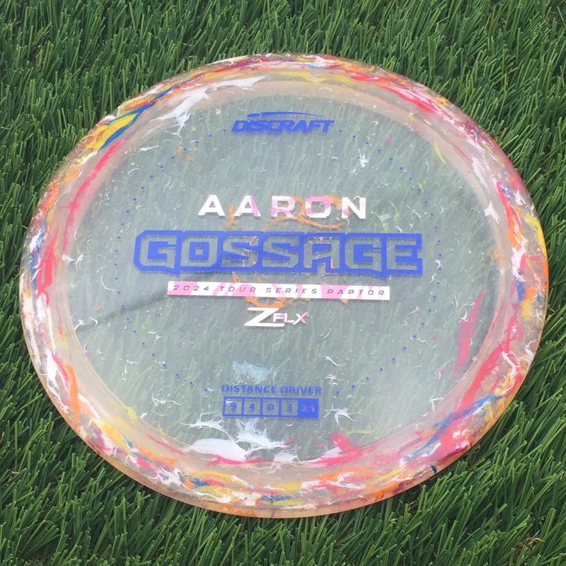 Discraft Jawbreaker Z FLX Raptor with Aaron Gossage 2024 Tour Series Stamp- 172 Clear
