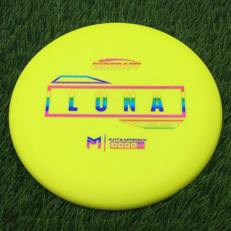 Discraft Putter Line Hard Luna with PM Logo Stock Stamp Stamp- 168.02 Yellow