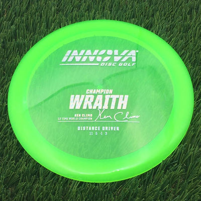 Innova Champion Wraith with Ken Climo 12 Time World Champion Burst Logo Stamp- 174.29 Green