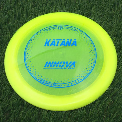Innova Champion Blizzard Katana with Burst Logo Stock Stamp- 151.96 Yellow