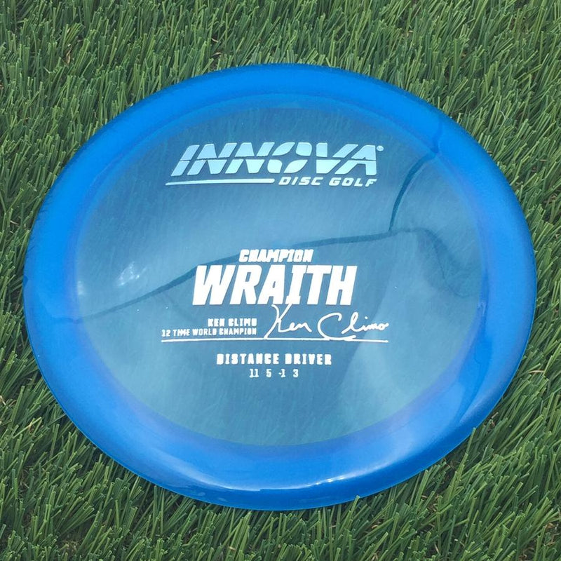 Innova Champion Wraith with Ken Climo 12 Time World Champion Burst Logo Stamp- 169.71 Blue