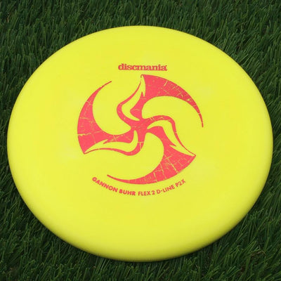 Discmania Italian D-Line Flex 2 P2x with Gannon Buhr Signature Series x Huk Lab Collaboration Stamp- 174.3 Yellow