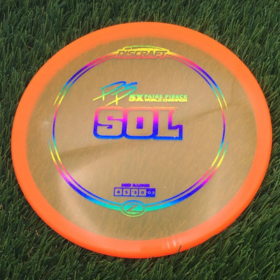 Discraft Elite Z Sol with PP 29190 5X Paige Pierce World Champion Stamp- 175.4 Orange