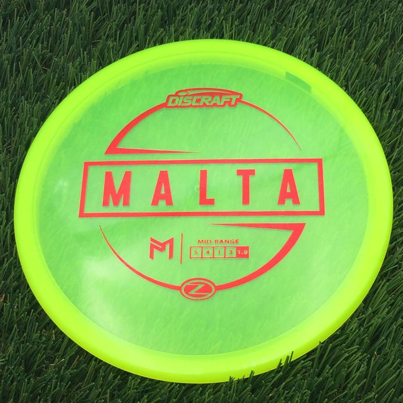 Discraft Elite Z Malta with PM Logo Stock Stamp Stamp- 169.27 Yellow