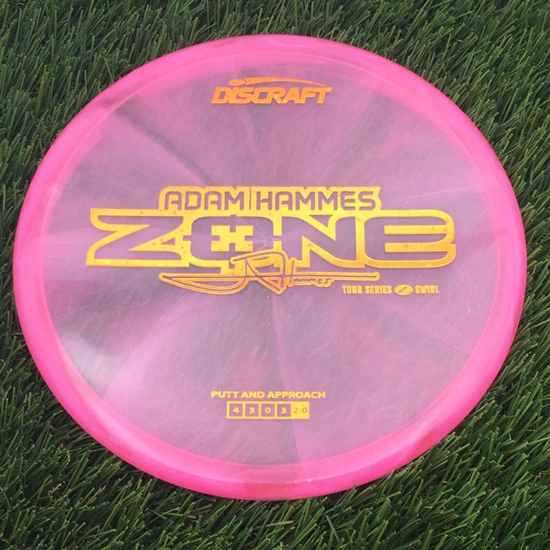 Discraft Elite Z Swirl Zone with Adam Hammes 2025 Tour Series Stamp- 176.85 Pink