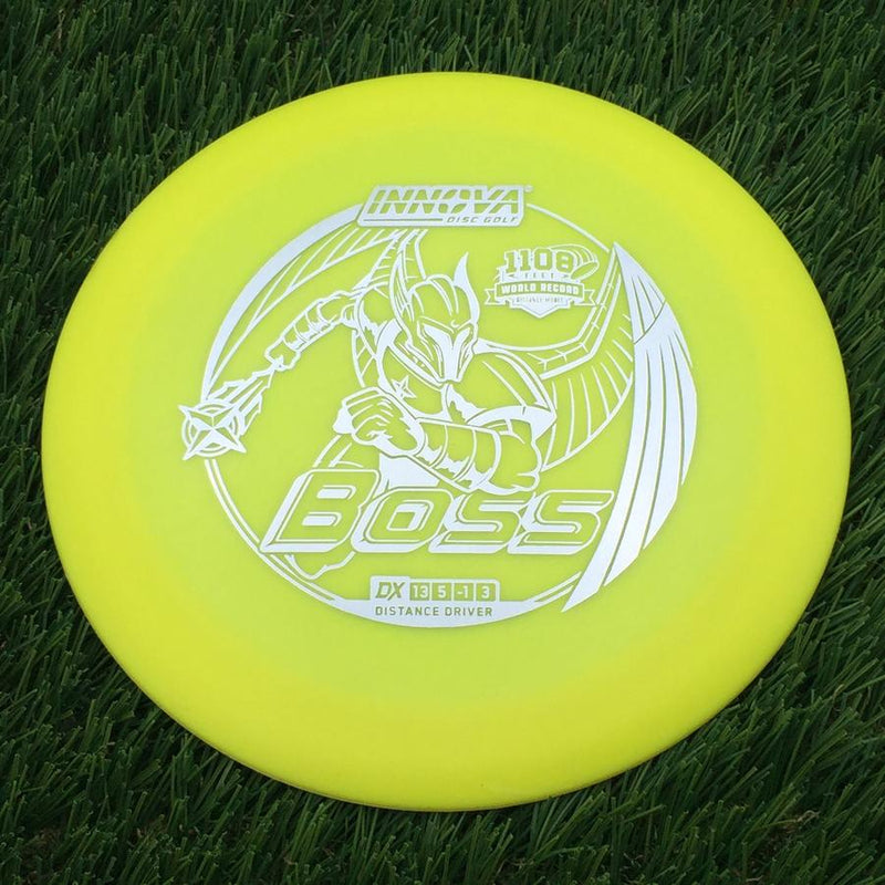 Innova DX Boss with 1108 Feet World Record Distance Model Stamp- 177.69 Yellow