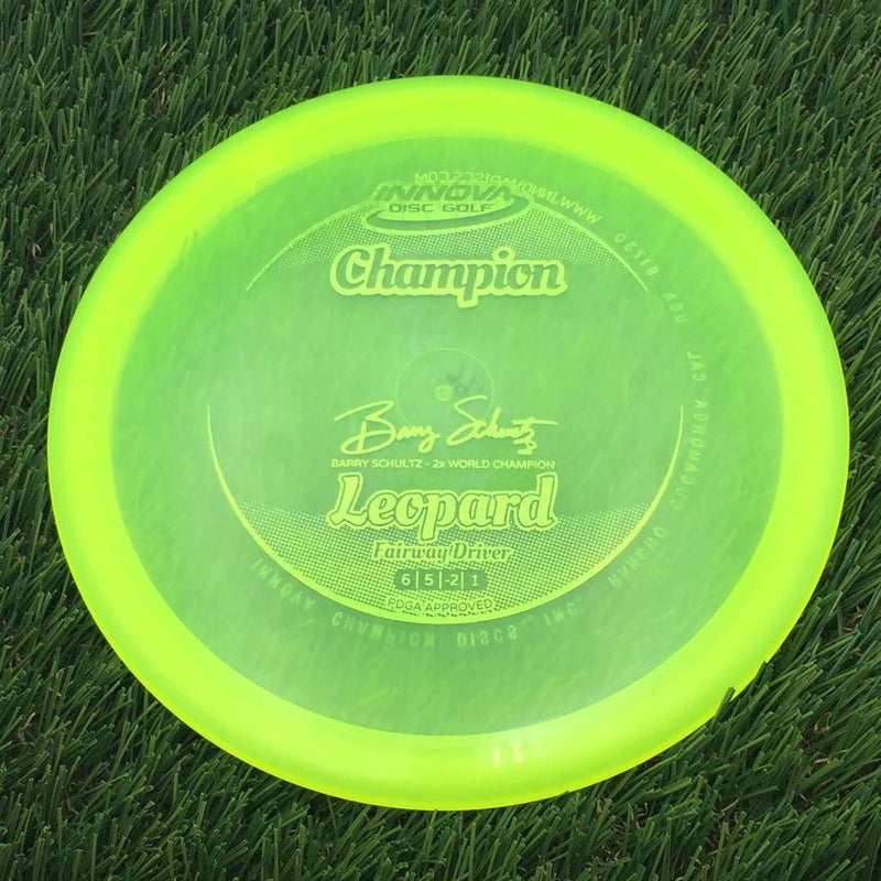 Innova Champion Leopard with Barry Schultz - 2x World Champion Signature Stamp- 166.61 Yellow