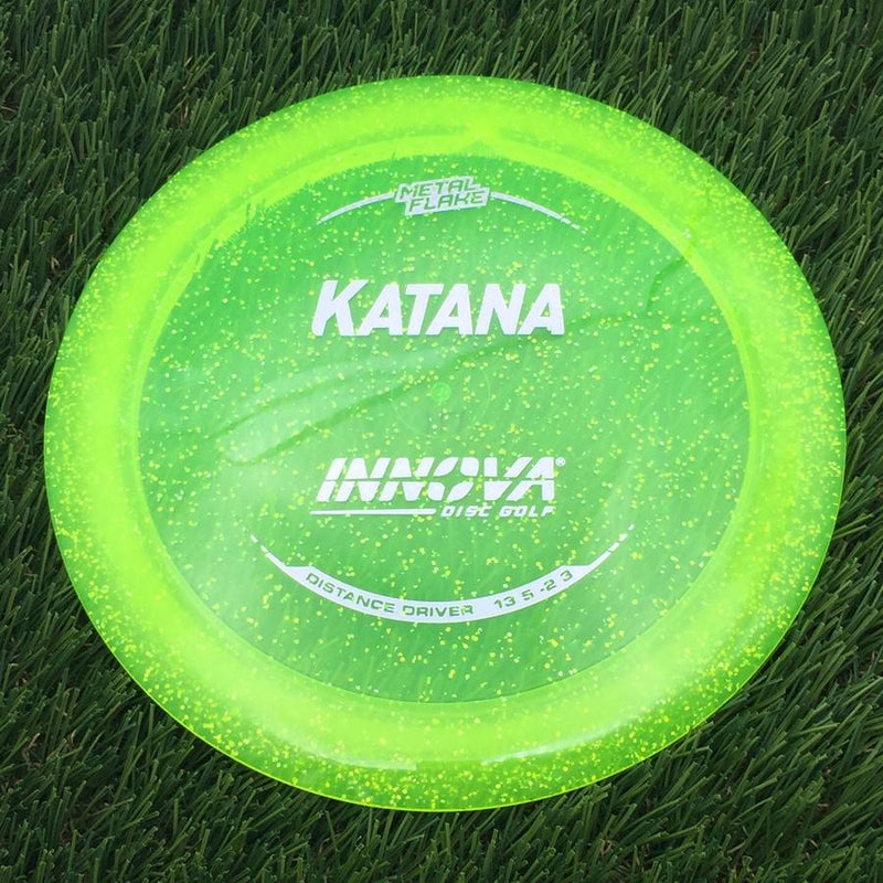 Innova Champion Metal Flake Katana with Burst Logo Stock Stamp- 171.81 Yellow