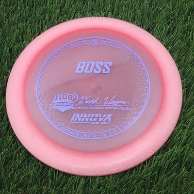 Innova Champion Blizzard Boss with 1108 Feet - David Wiggins - World Distance Record Holder Stamp- 156.36 Red