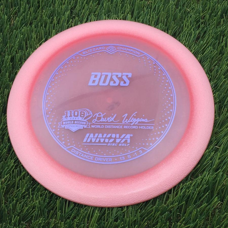 Innova Champion Blizzard Boss with 1108 Feet - David Wiggins - World Distance Record Holder Stamp- 156.36 Red