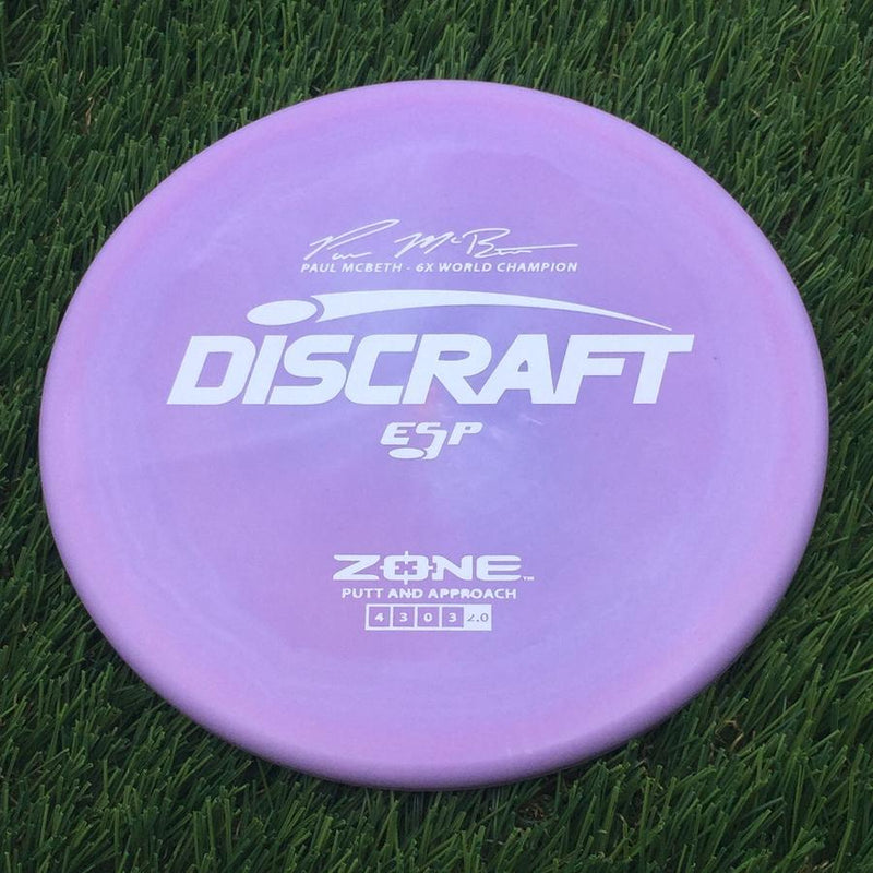 Discraft ESP Zone with Paul McBeth - 6x World Champion Signature Stamp- 166 Purple