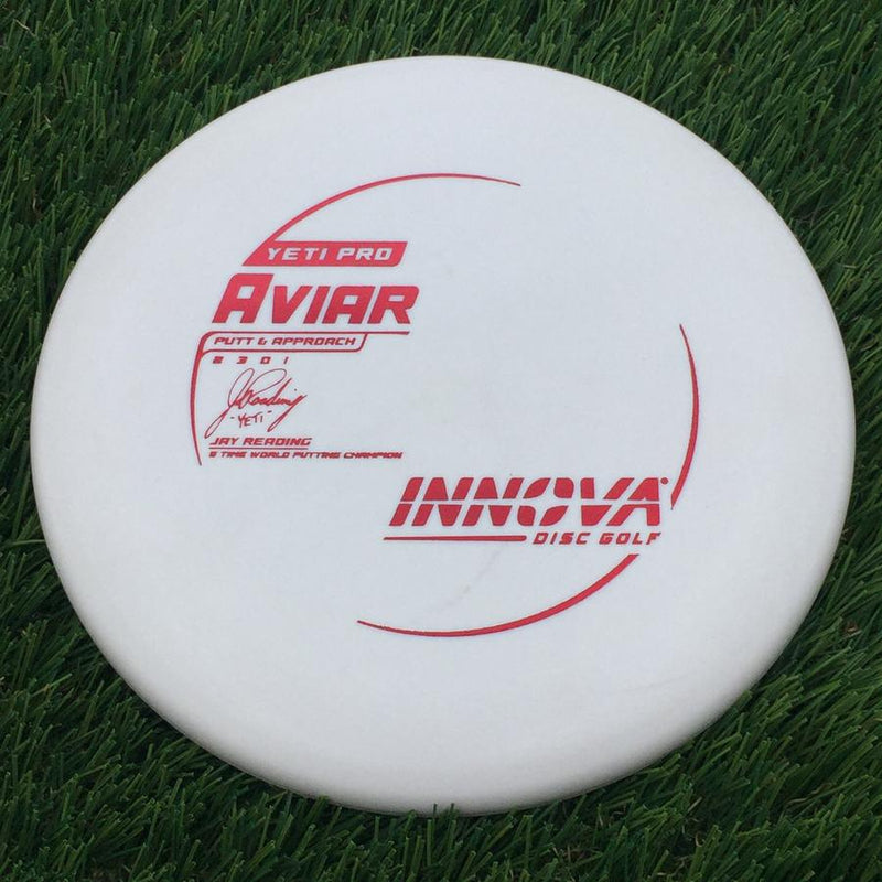 Innova Pro Yeti Aviar with Jay Yeti Reading 5 Time World Putting Champion Burst Logo Stamp- 170.59 White