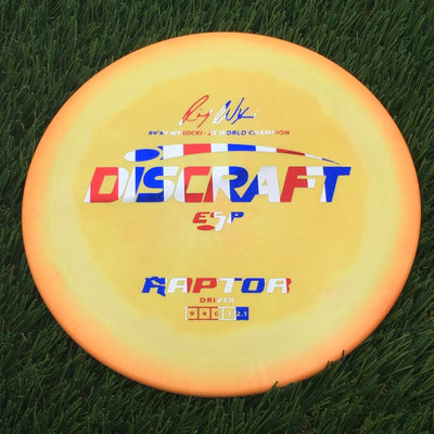 Discraft ESP Raptor with Ricky Wysocki - 2x World Champion Signature Stamp- 166.55 Yellow