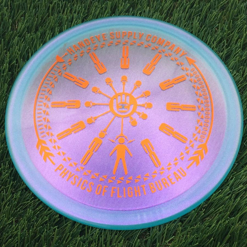 Dynamic Discs Lucid Ice Glimmer EMAC Truth with HSCO Physics of Flight Bureau Assembly Line Stamp- 178.06 Blue