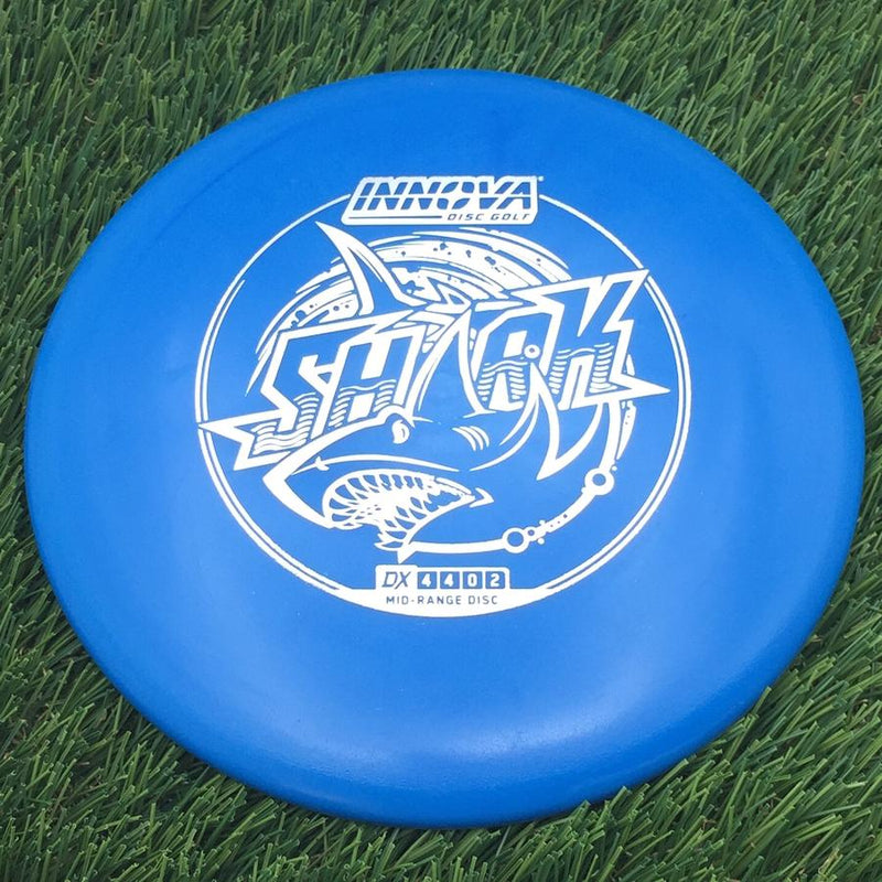 Innova DX Shark with Burst Logo Stock Stamp- 158.09 Blue