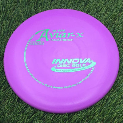 Innova Pro JK Aviar-x with Juliana Korver Five Time PDGA Women's World Disc Golf Champion Stamp- 153.46 Purple