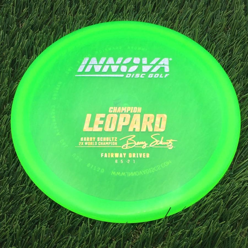 Innova Champion Leopard with Burst Logo Barry Schultz 2X World Champion Stamp- 175.32 Green