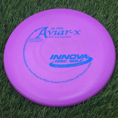 Innova Pro JK Aviar-x with Juliana Korver 5x PDGA Women's World Disc Golf Champion Stamp- 153 Purple