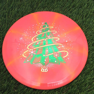 Dynamic Discs Fuzion-X Burst Maverick with 2025 Holiday Symmetry Spruce Stamp- 176.4 Orange