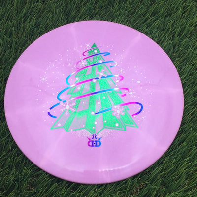 Dynamic Discs Fuzion-X Burst Maverick with 2025 Holiday Symmetry Spruce Stamp- 177.39 Purple