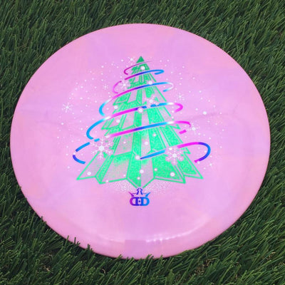 Dynamic Discs Fuzion-X Burst Maverick with 2025 Holiday Symmetry Spruce Stamp- 177.13 Purple