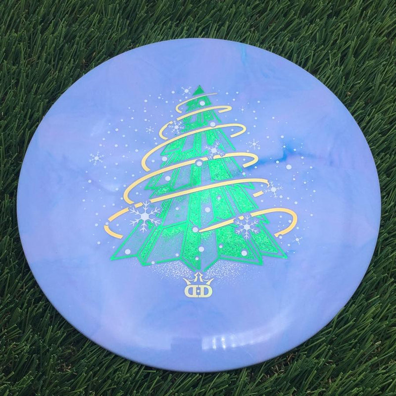 Dynamic Discs Fuzion-X Burst Maverick with 2025 Holiday Symmetry Spruce Stamp- 175.87 Blue