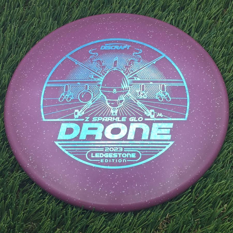 Discraft Elite Z Sparkle Glow Drone with 2023 Ledgestone Edition - Wave 2 Stamp- 180 Purple