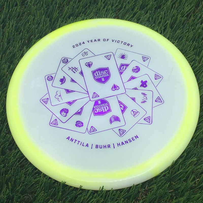 Discmania Horizon C-Line Color Glow PD with Discmania 2024 Year of Victory - Antilla | Buhr | Hansen Stamp- 173 Yellow