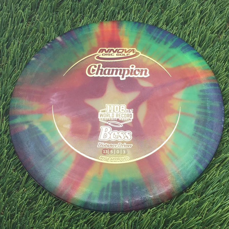 Innova Champion I-Dye Boss with 1108 Feet World Record Distance Model Stamp- 171.85 Dyed