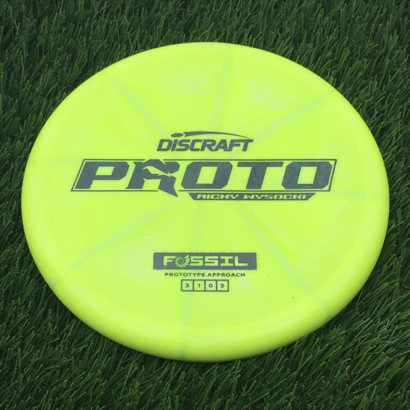 Discraft Crazy Tough CT Swirl Fossil with Proto Ricky Wysocki - Prototype Approach Stamp- 174.42 Yellow