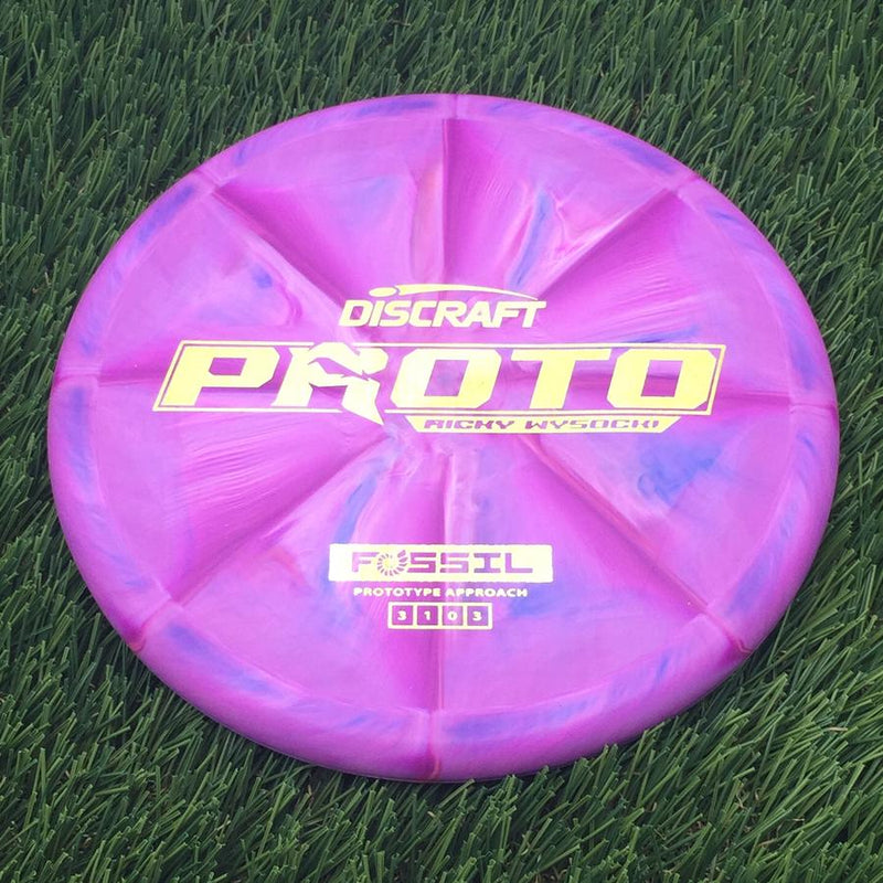 Discraft Crazy Tough CT Swirl Fossil with Proto Ricky Wysocki - Prototype Approach Stamp- 175.59 Purple