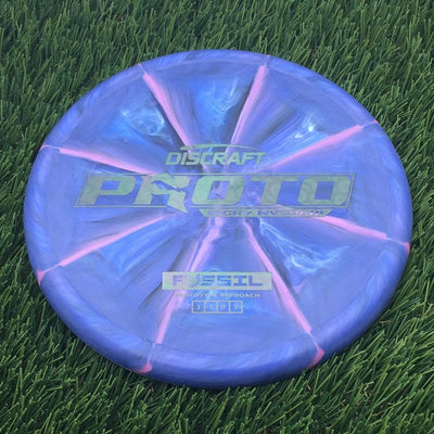 Discraft Crazy Tough CT Swirl Fossil with Proto Ricky Wysocki - Prototype Approach Stamp- 175.26 Blue