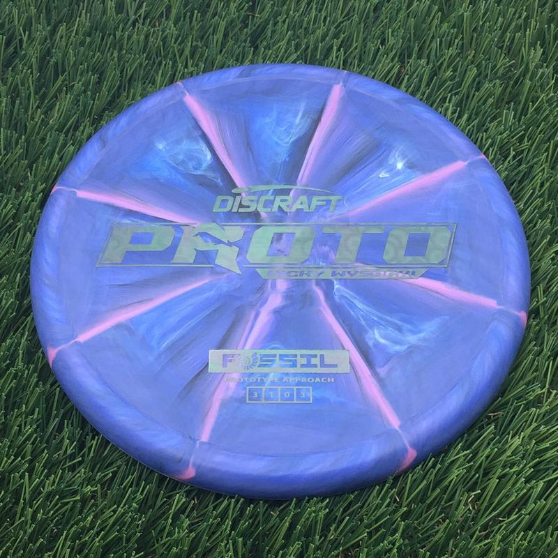 Discraft Crazy Tough CT Swirl Fossil with Proto Ricky Wysocki - Prototype Approach Stamp- 175.26 Blue