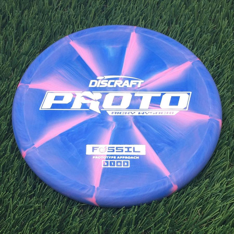 Discraft Crazy Tough CT Swirl Fossil with Proto Ricky Wysocki - Prototype Approach Stamp- 176.42 Blue