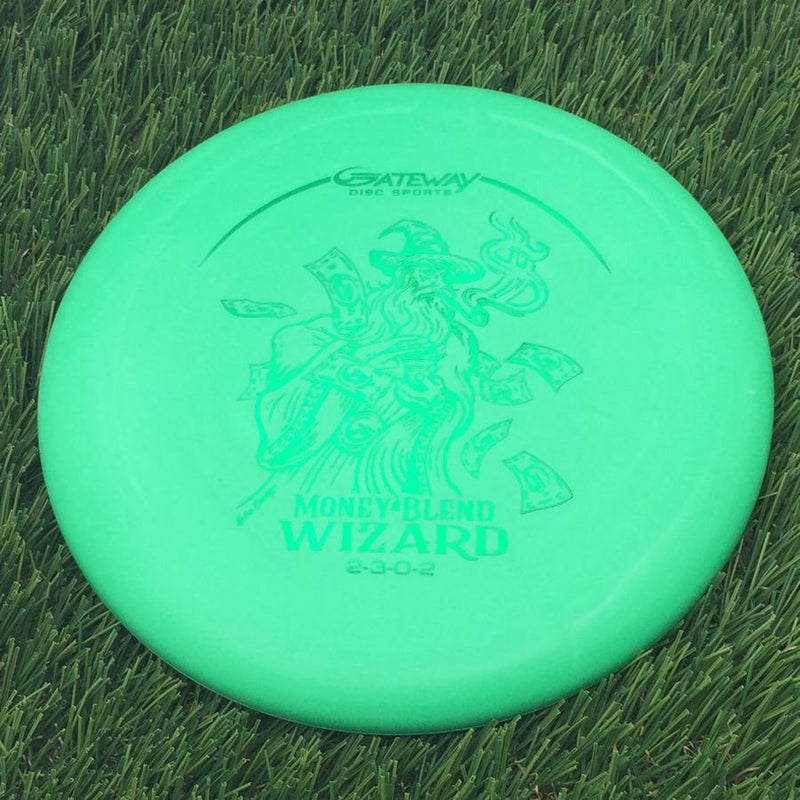 Gateway Money ($) Wizard with Pipe Smokin Making It Rain Stamp- 169.2 Green