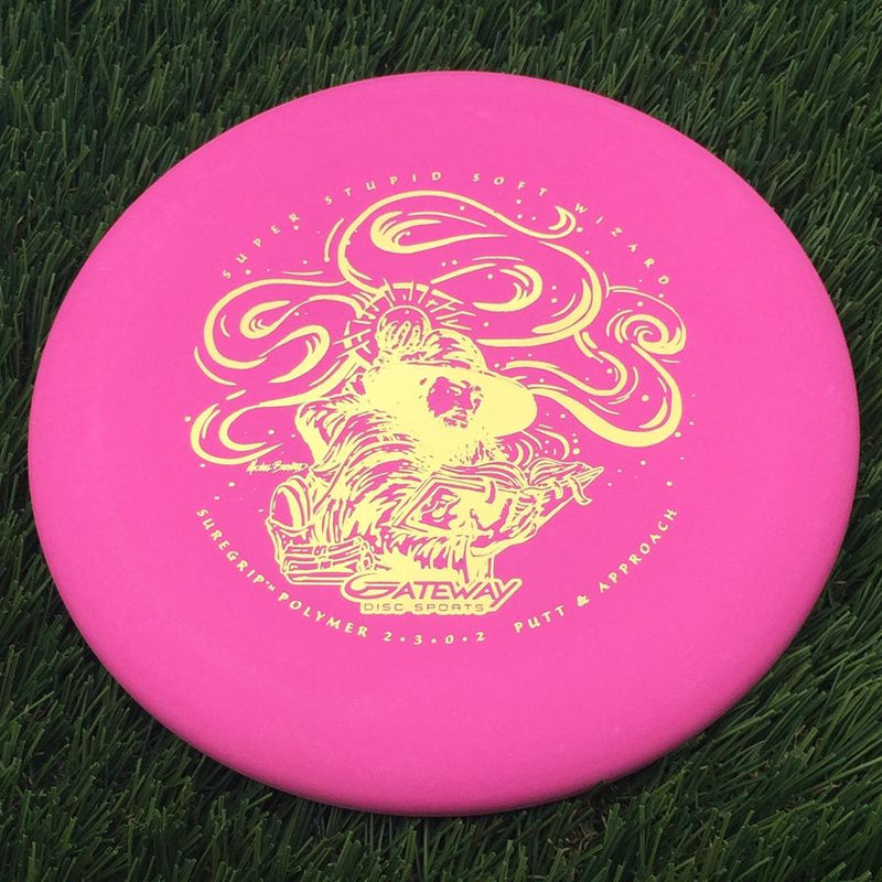 Gateway Suregrip Super Stupid Soft (SSS) Wizard with Spell Book Art by Michael Barnard Stamp- 170.43 Pink