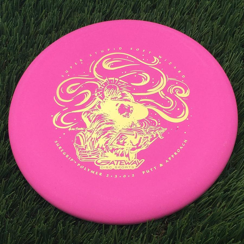 Gateway Suregrip Super Stupid Soft (SSS) Wizard with Spell Book Art by Michael Barnard Stamp- 171.2 Pink