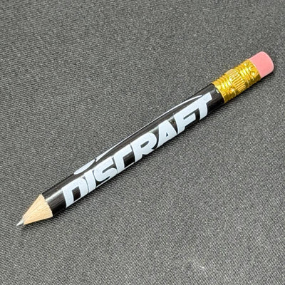 Discraft Score Keeping Pencil with Eraser | A clean, compact pencil marked with unmistakable Discraft style.