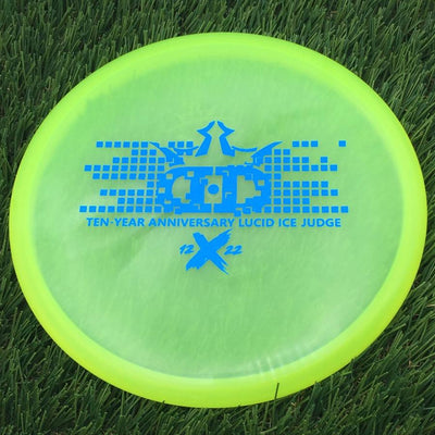 Dynamic Discs Lucid Ice Judge with Ten-Year Anniversary 2012-2022 Stamp- 175 Yellow