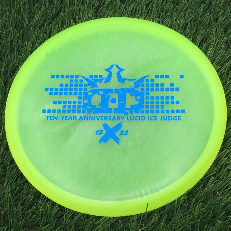 Dynamic Discs Lucid Ice Judge with Ten-Year Anniversary 2012-2022 Stamp- 175 Yellow