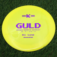 Kastaplast K1 Guld with Retro DGV Disc Golf Valley Collection Stamp - 176.3g - Yellow - Yellow / 176.25g
