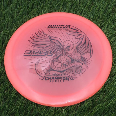 Innova Proto Color Glow Champion Eagle-L with Sofia Donnecke Team Champion Tour Series 2026 Stamp- 173.8 Pink